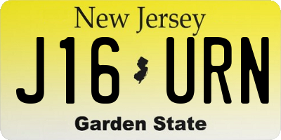 NJ license plate J16URN