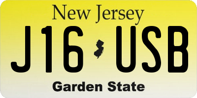 NJ license plate J16USB