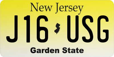 NJ license plate J16USG