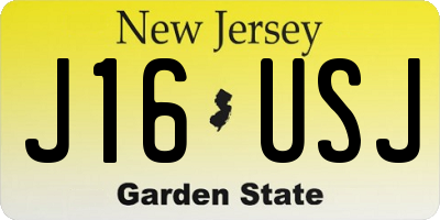 NJ license plate J16USJ