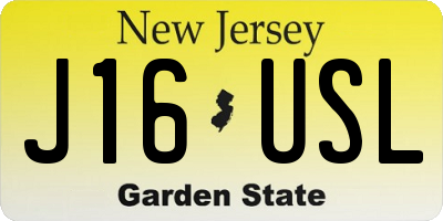 NJ license plate J16USL
