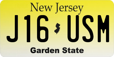 NJ license plate J16USM