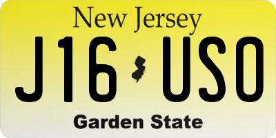 NJ license plate J16USO