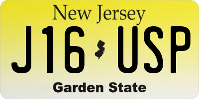 NJ license plate J16USP