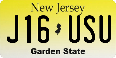 NJ license plate J16USU