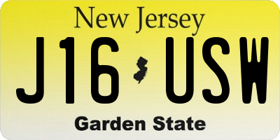 NJ license plate J16USW
