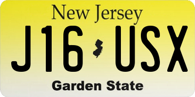 NJ license plate J16USX