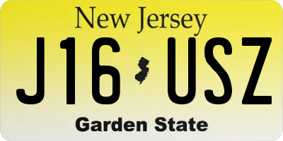NJ license plate J16USZ