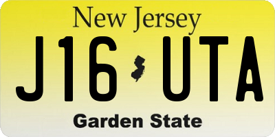 NJ license plate J16UTA