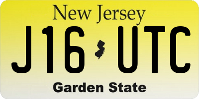 NJ license plate J16UTC