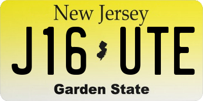 NJ license plate J16UTE