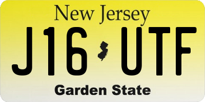 NJ license plate J16UTF