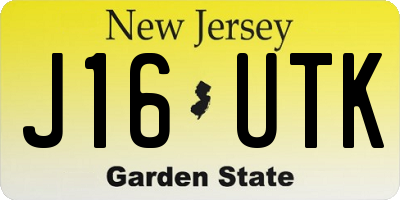 NJ license plate J16UTK