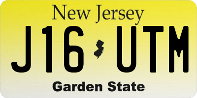 NJ license plate J16UTM