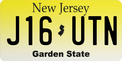 NJ license plate J16UTN