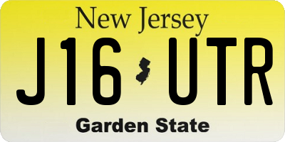 NJ license plate J16UTR