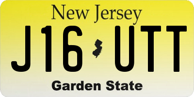 NJ license plate J16UTT