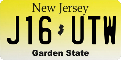 NJ license plate J16UTW