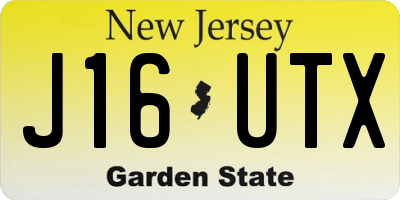 NJ license plate J16UTX