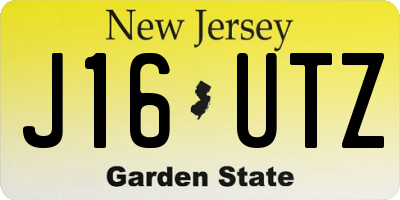 NJ license plate J16UTZ