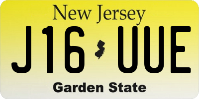NJ license plate J16UUE