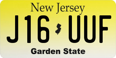 NJ license plate J16UUF