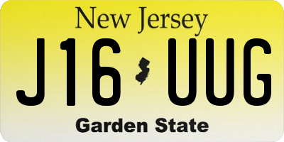 NJ license plate J16UUG