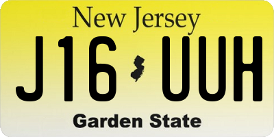 NJ license plate J16UUH