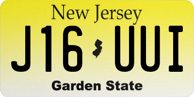 NJ license plate J16UUI