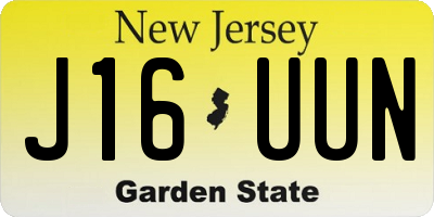 NJ license plate J16UUN