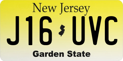 NJ license plate J16UVC
