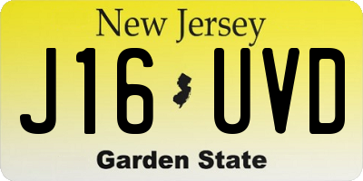 NJ license plate J16UVD