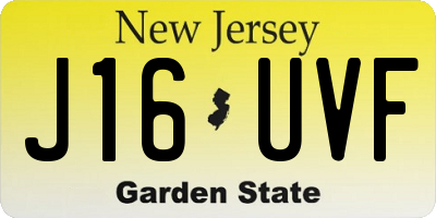 NJ license plate J16UVF