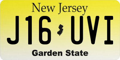 NJ license plate J16UVI