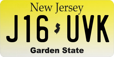 NJ license plate J16UVK