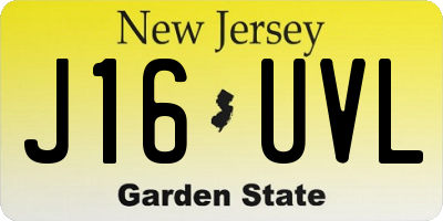 NJ license plate J16UVL