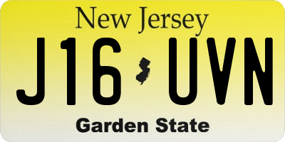 NJ license plate J16UVN