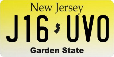 NJ license plate J16UVO