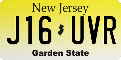 NJ license plate J16UVR