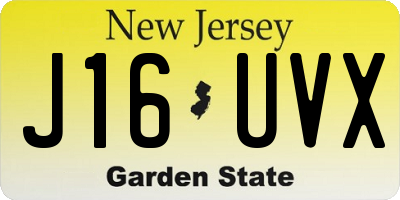 NJ license plate J16UVX
