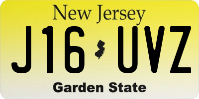 NJ license plate J16UVZ