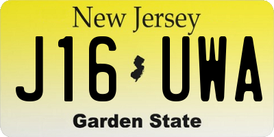 NJ license plate J16UWA