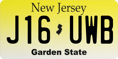 NJ license plate J16UWB
