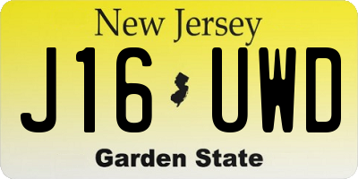 NJ license plate J16UWD