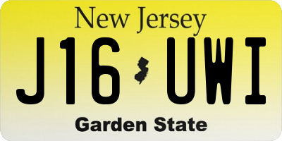 NJ license plate J16UWI