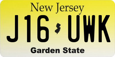 NJ license plate J16UWK