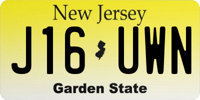 NJ license plate J16UWN