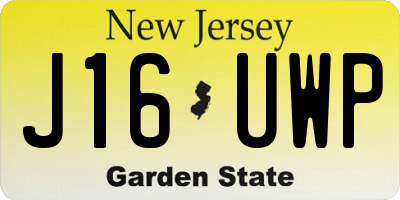 NJ license plate J16UWP