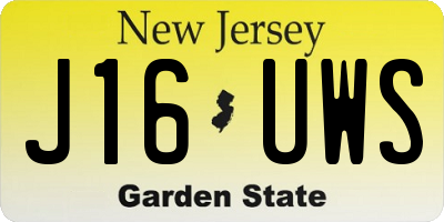 NJ license plate J16UWS