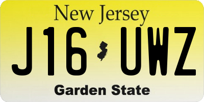 NJ license plate J16UWZ